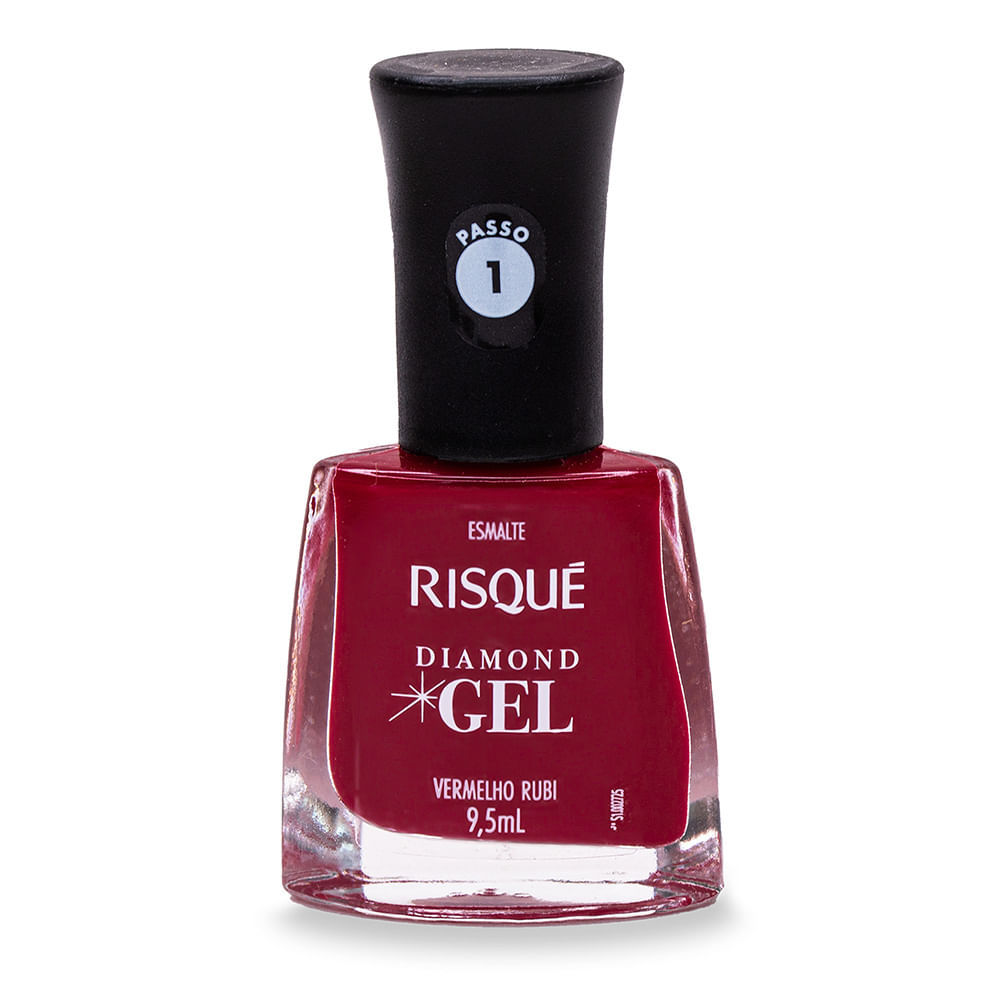 Esmalte Risqué Diamond Gel Vermelho Rubi Cremoso 9,5ml