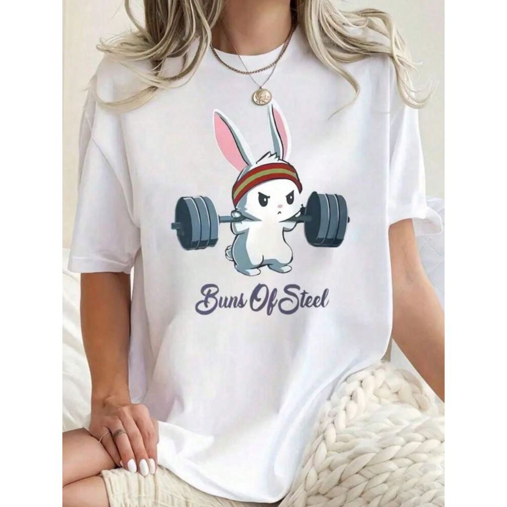 Camiseta Básica feminina Gyn Rats Academia Fitness T-shirt 100% Algodão