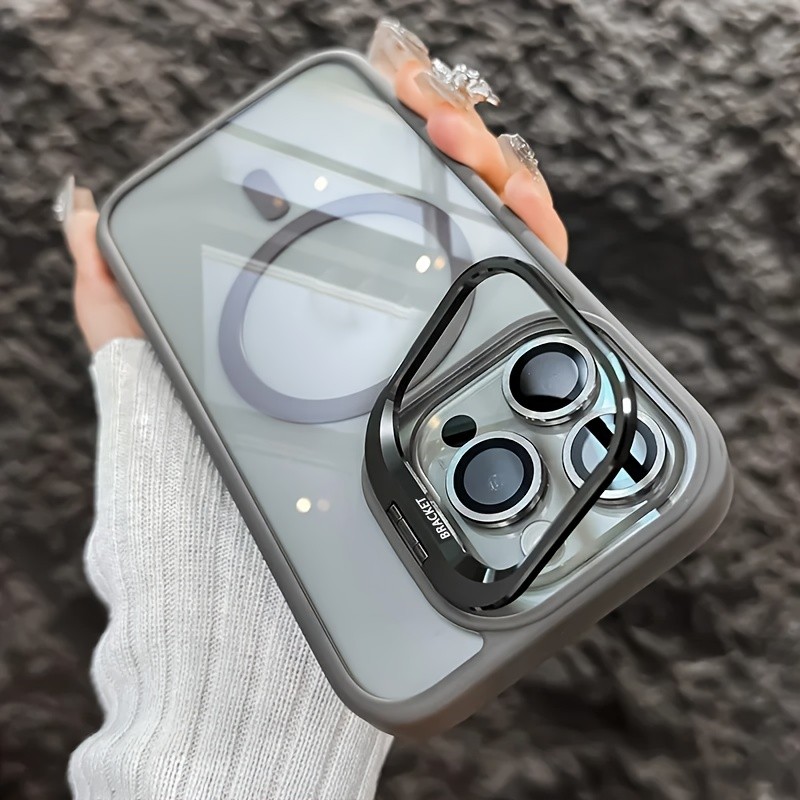 Capa Magnética para Modelos de iPhone 16, 15, 14, 13, 12 e 11 Pro Max com Suporte Magsafe e Proteção de Lente de Vidro