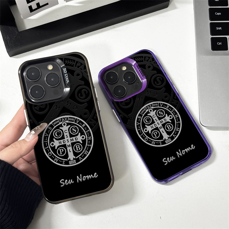Capa de celular Medalha de São Bento personalizada anti-choque para Samsung S22 S24 S23 Ultra S20 S21 S23 FE S24 S25 S22