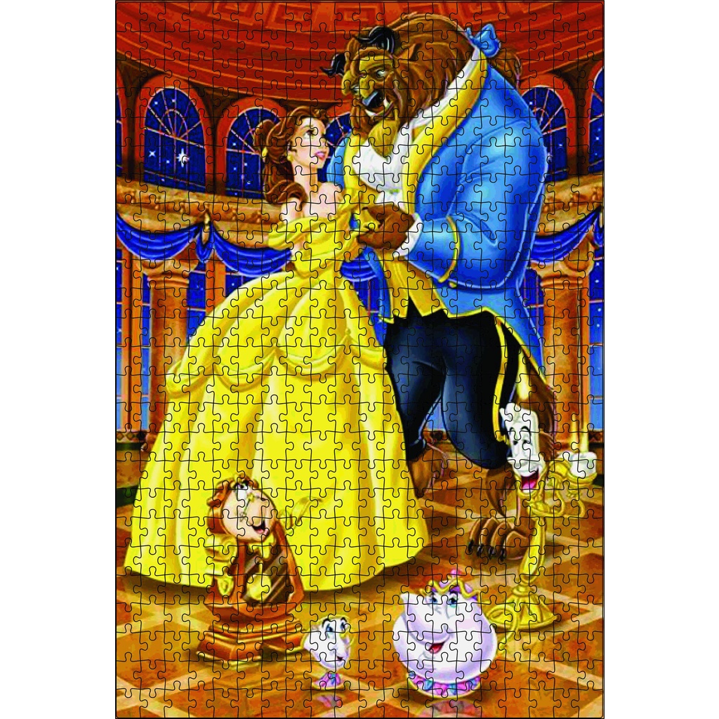 Quebra-cabeça Bela e a Fera 500 Peças Feito em Madeira (MDF) 32X47 cm Grande em Oferta na Shopee