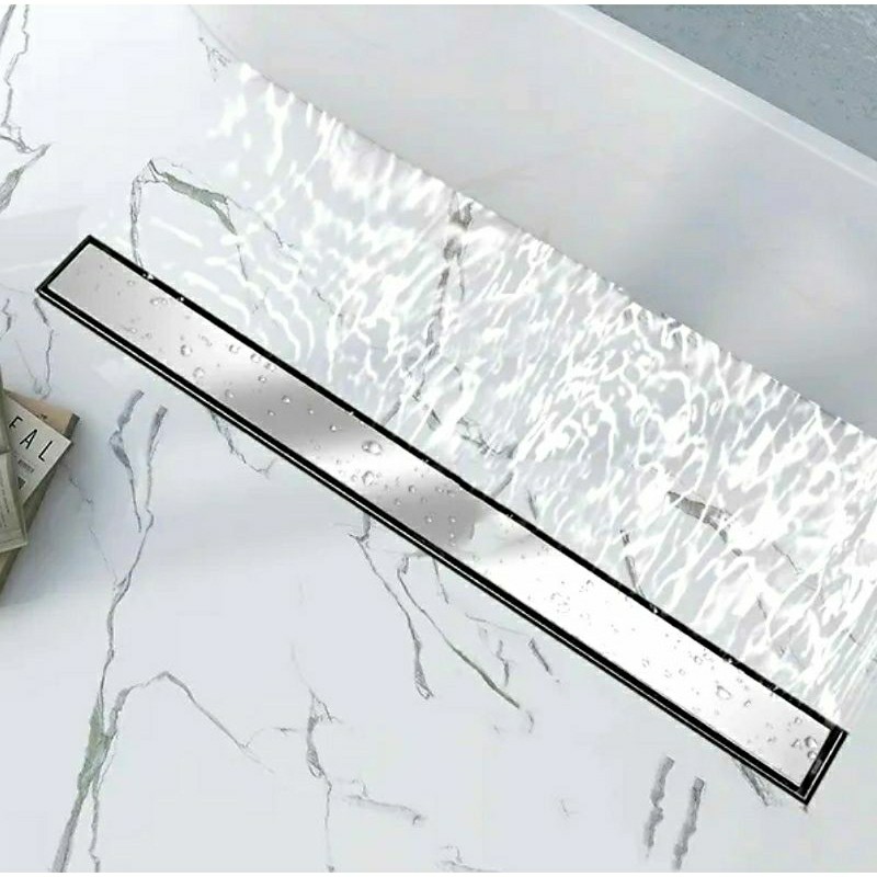 Ralo Invisível 6x50cm Linear Oculto p/ Banheiro, Área Gourmet e Piso Porcelanato