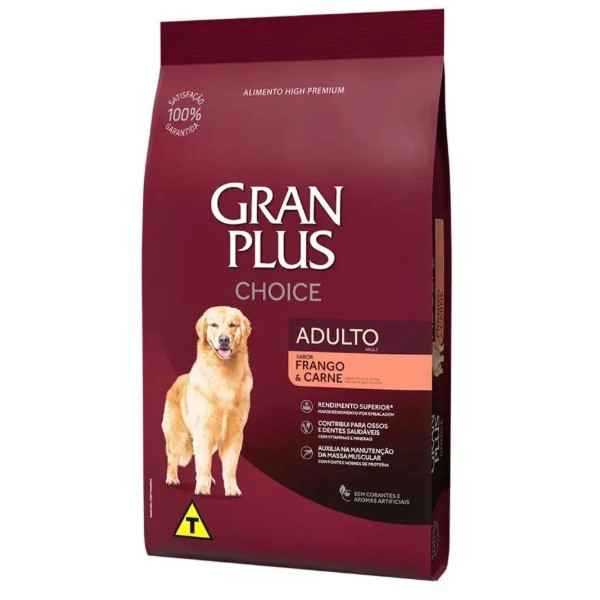 Ração GranPlus Choice Cães Adultos Frango e Carne 15 kg