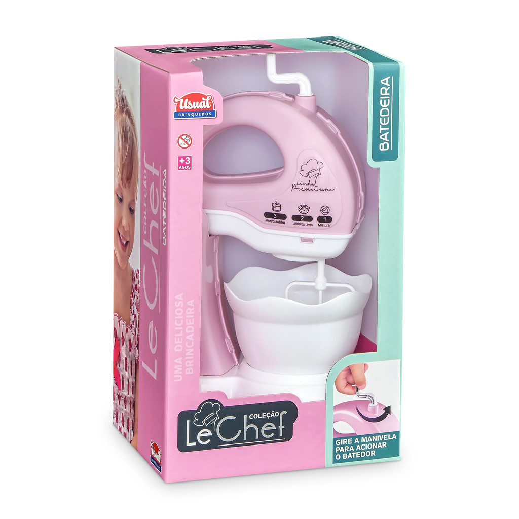 Batedeira Infantil Cozinha Gira de Verdade New Le Chef Usual Brinquedos