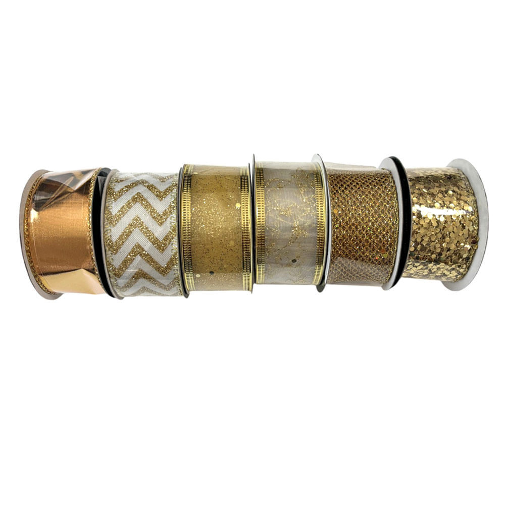 Fita Natalina Dourada 4cmx2m CV244493 Cazza