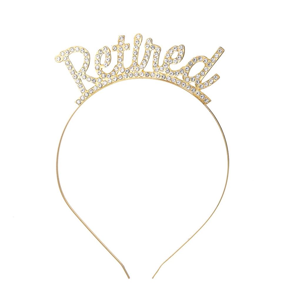 Tiara Coroa de Strass Dourada para Formatura - 1 Peça de Faixa de Cabelo para Artigos de Festa de Formatura, Presentes d
