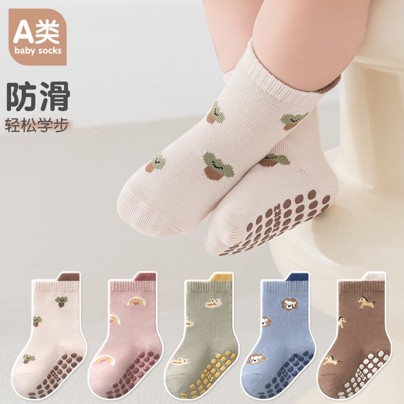 Meia bebê recém nascido antiderrapante Meia infantil para primeiros passos Grip socks bebê Crianças meias de chão do beb