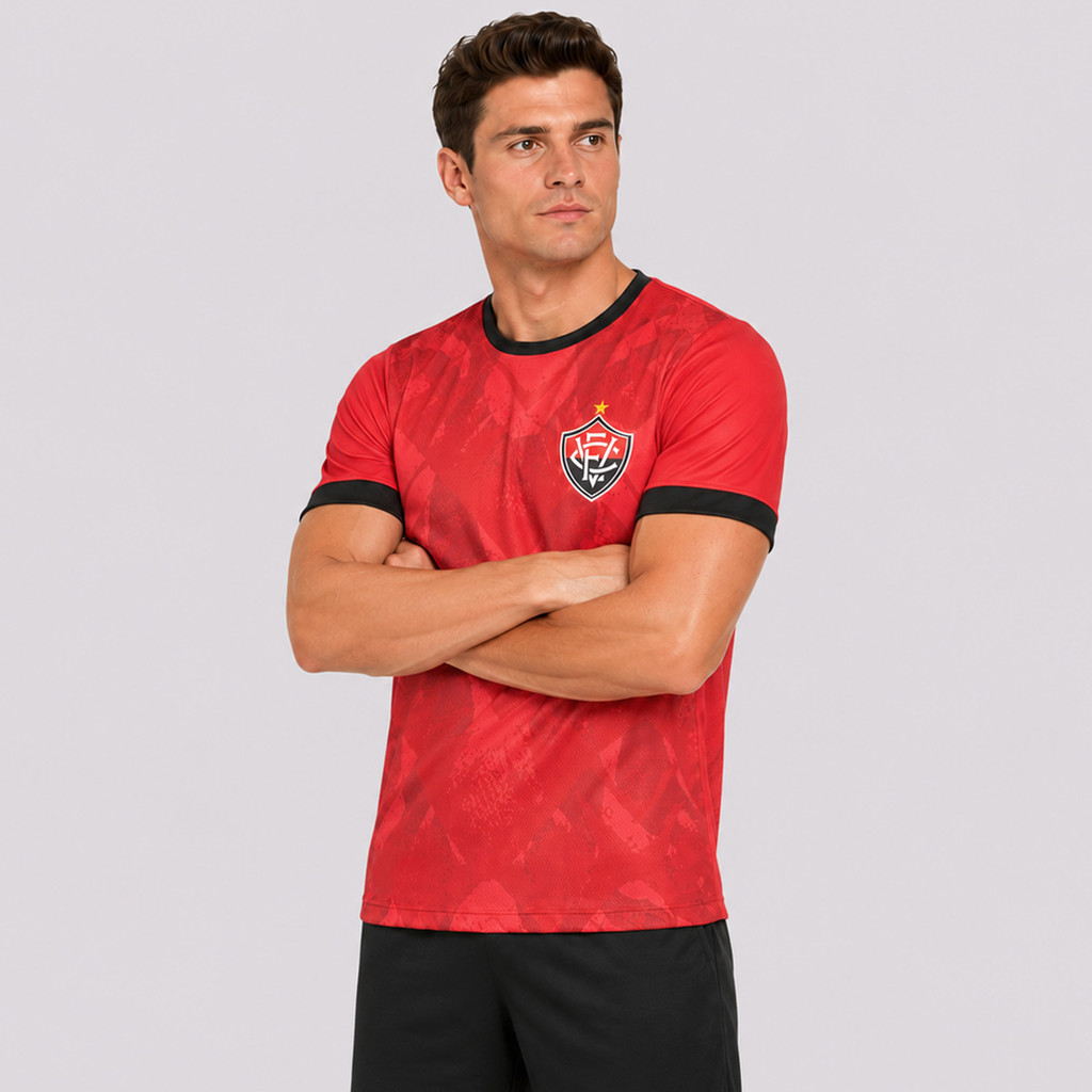 Camisa Vitória Classic Vermelha e Preta · foto 2