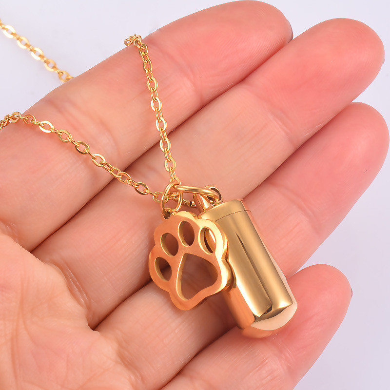 Pet urna colar，Pet cão pet gato lembrança，Pet cremação memorial pingente，Pet cinzas colar