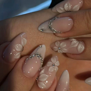Comércio exterior francês wearable unhas curtas 3D flor Bowknot Manicure unhas wearable unhas falsas