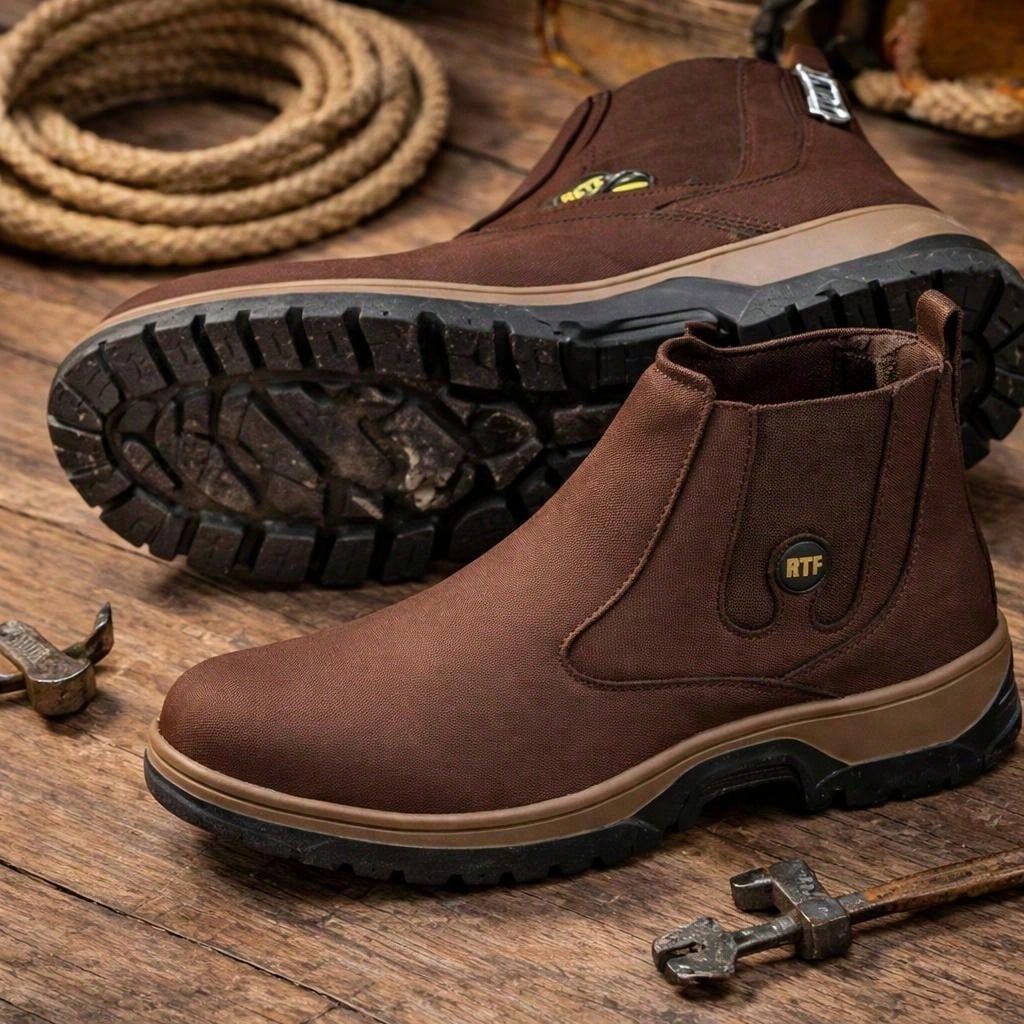 Botina Masculina Tratorada Calce Fácil Com Elastico Moderna coturno confortável dia a dia
