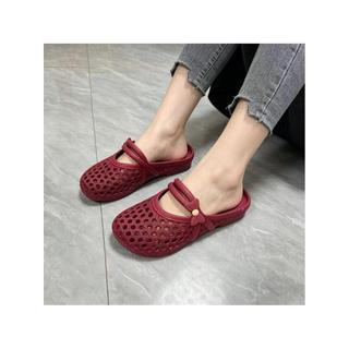 Moda doce pérola malha sandálias chinelos feminino verão confortável Commuter chinelos Anti-deslizamento exterior Wear B
