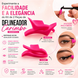 Experimente a Facilidade e a Elegância do Kit de 2 Peças de Delineador Carimbo Dramático - Destaque-se em Qualquer Ocas