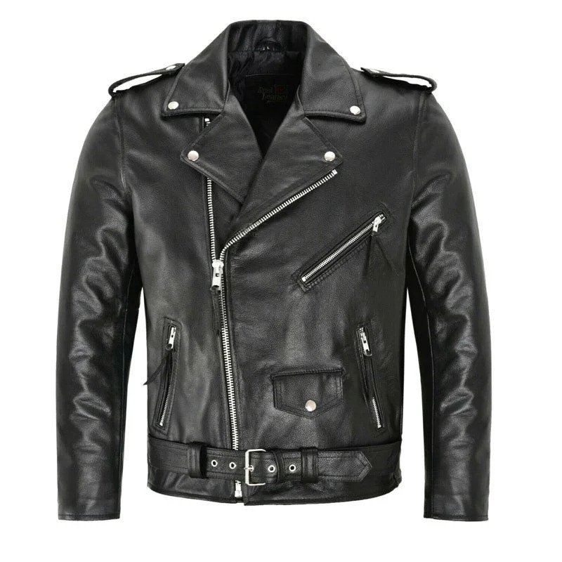 Jaqueta de Couro PU Masculina para Motocicleta, Estilo Slim Fit