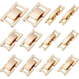 Beebeecraft 12 Peças 6 Estilos Fechos Dobráveis para Pulseiras Extensor de Elo de Relógio Banhado a Ouro 24K Real em Lat