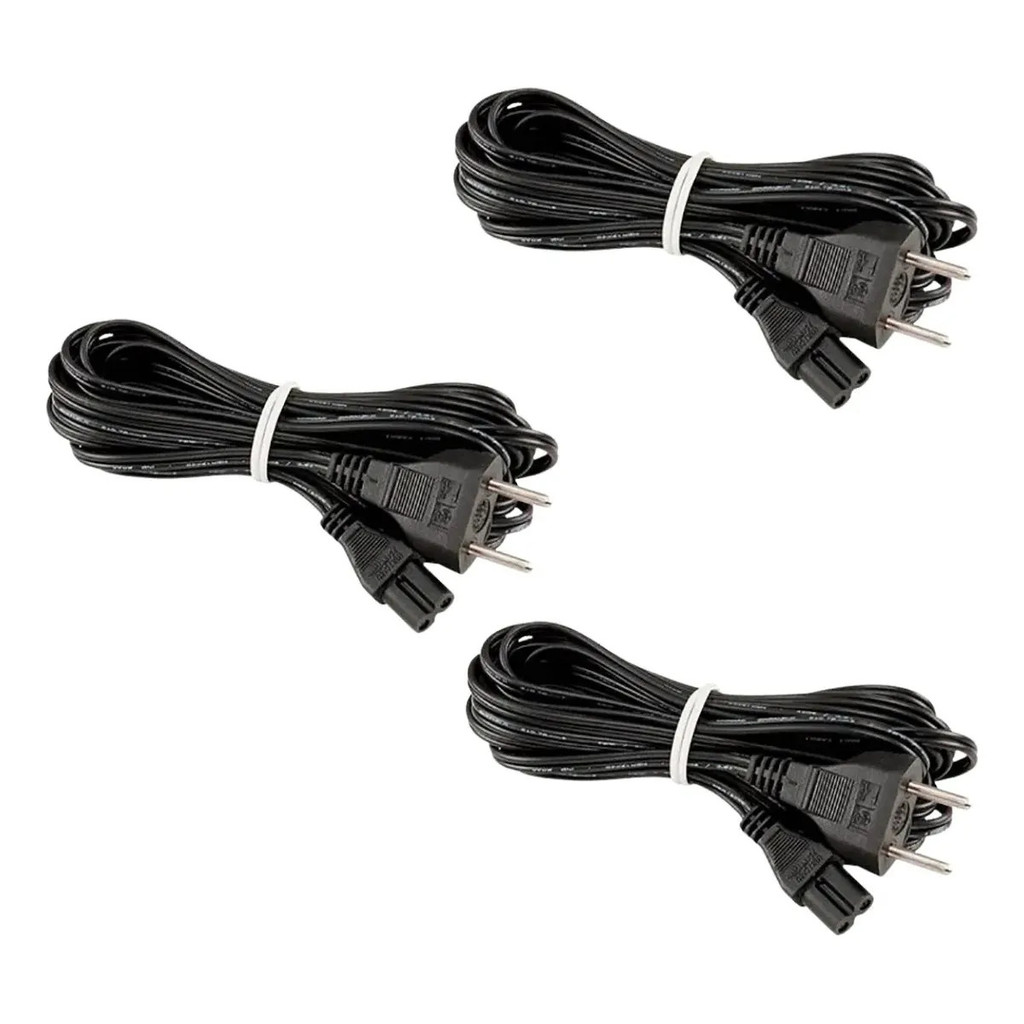 Kit 3 Cabos Tipo 8 Para Soundbar Samsung LG