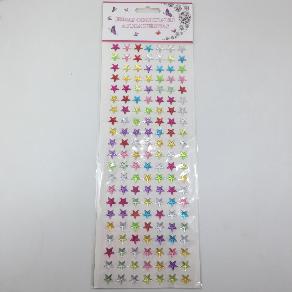 Cartela de Adesivo Estrela 1cm Cartela com 147 Unidades