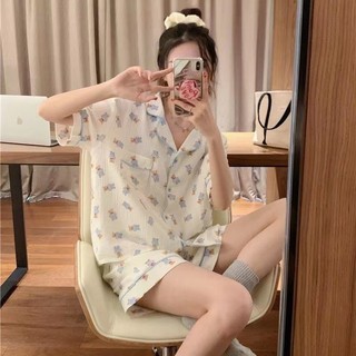 Coreia coreia bonito urso puro algodão gaze Premium pijamas feminino 2026 loungewear terno de duas peças loungewear