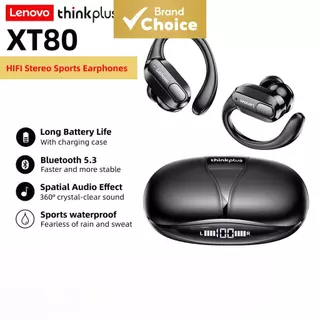 Fones de ouvido Lenovo XT80 com microfones, som estéreo HiFi, esportivos sem fio, visor de energia L