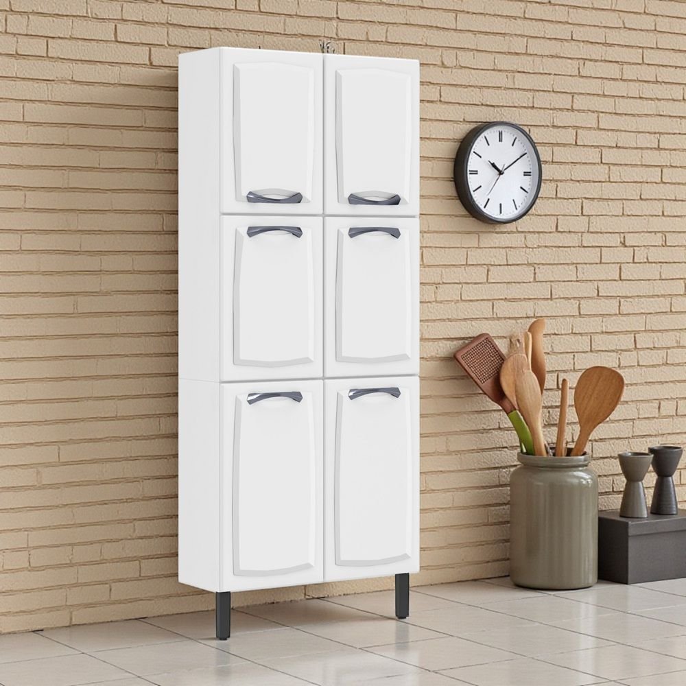 Paneleiro em Aço 6 Portas 80cm New Premium Itatiaia Branco Branco