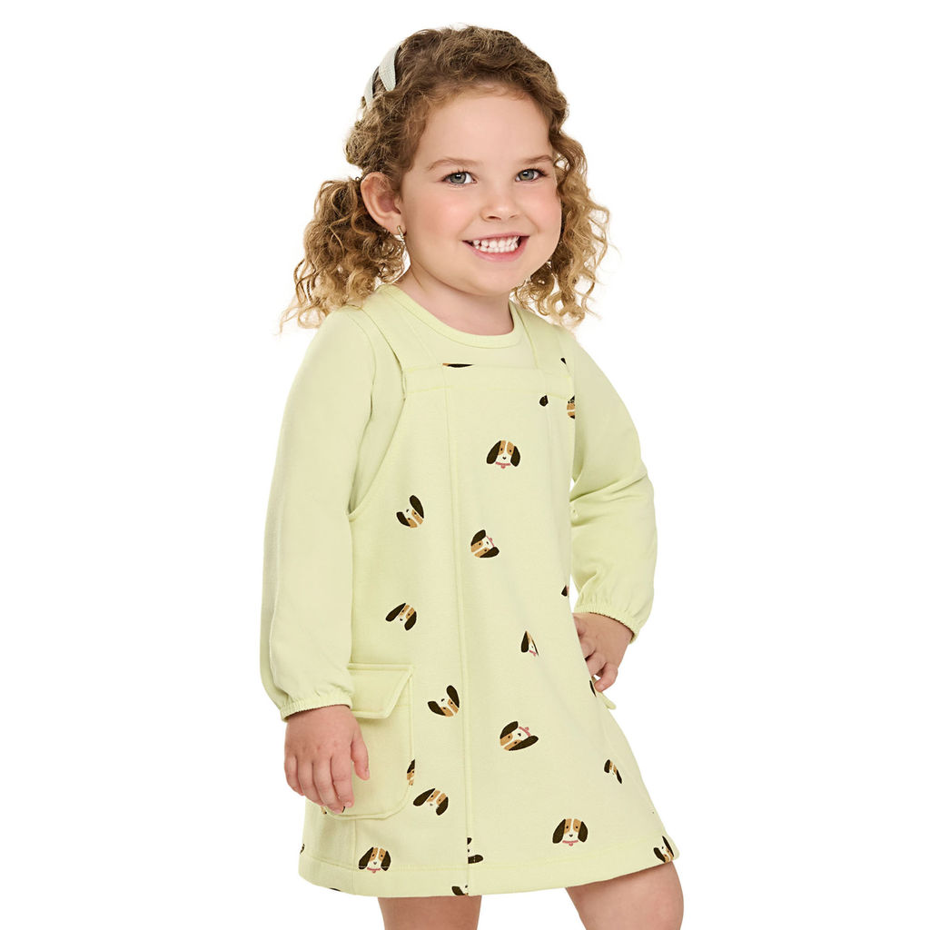 Conjunto Cachorrinhos Infantil Menina Elian Verde