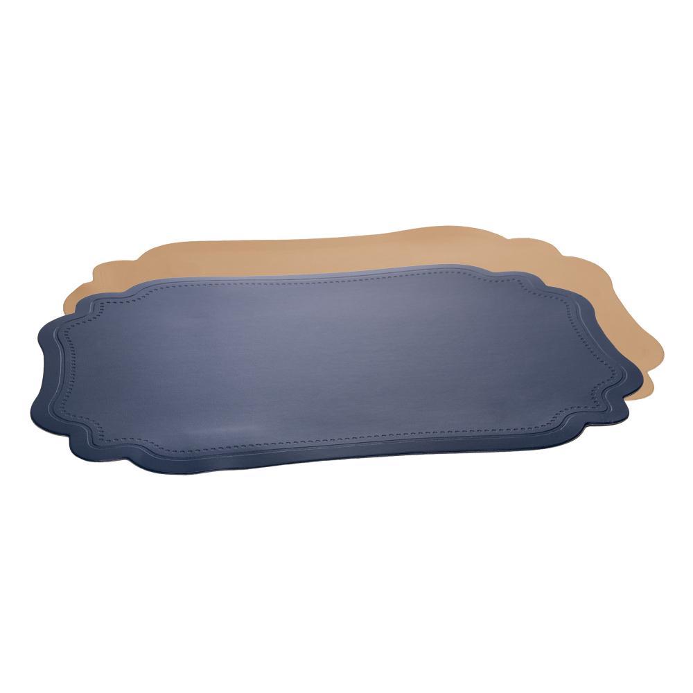 Lugar Americano Dupla Face Altessa 45cm x 30cm Bege e Azul