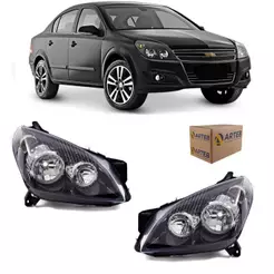 Par Farol Vectra Mascara Negra 2006 2007 a 2008 Original Arteb