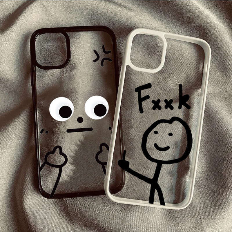 Engraçado Stickman Caso De Telefone Para Samsung S24 S23 FE S26 S25 Ultra S23 S22 S21 Plus S20 S21 Capa Clara