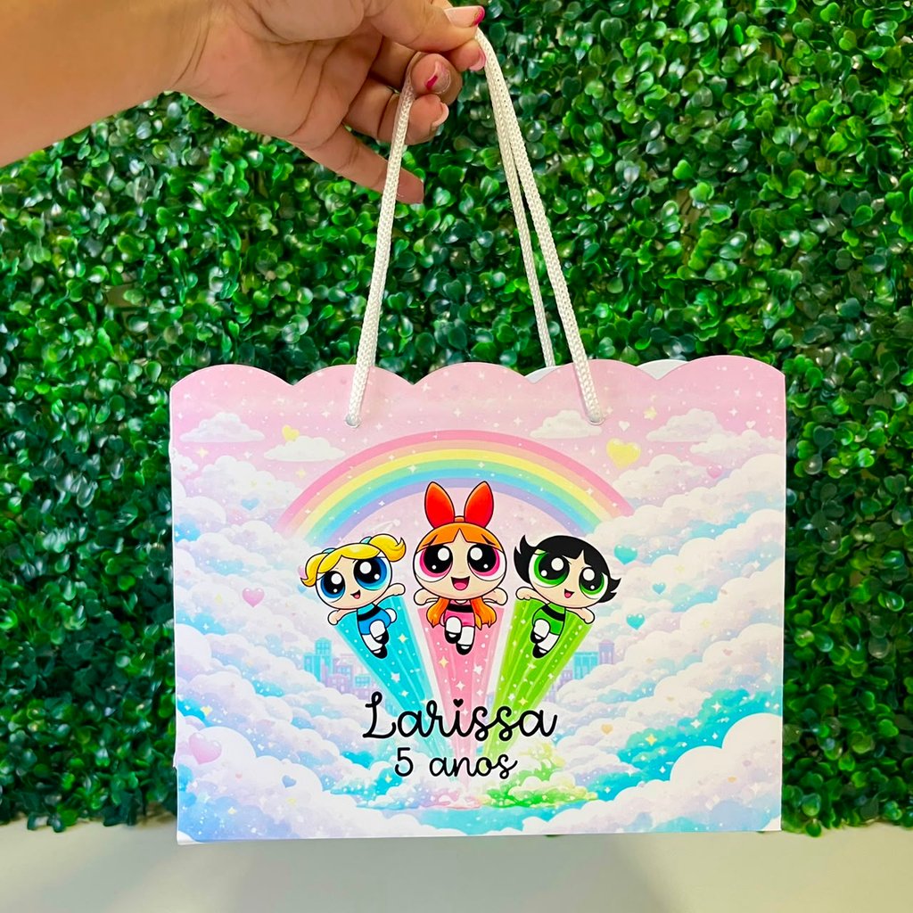 Sacolinha  Nuvem Personalizada MENINAS SUPER PODEROSAS | Lembrancinha Festa Infantil Aniversário