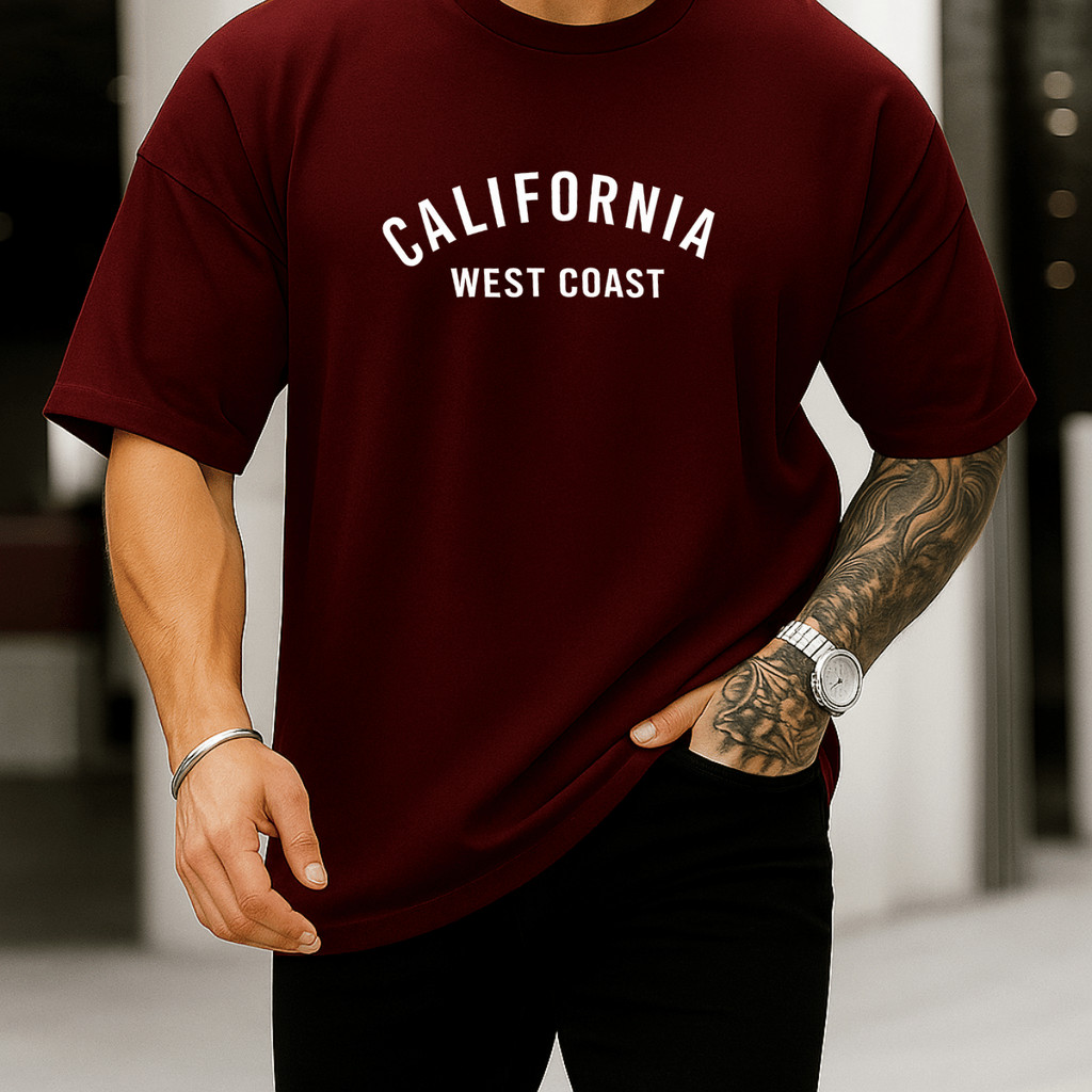 Camiseta Masculina Estampada California West Blusa 100% Algodão Do P ao GG Tamanho Normal