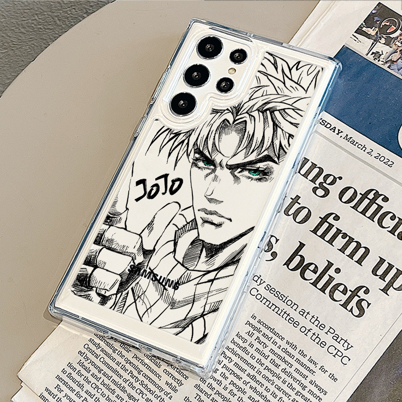 Para Samsung S26 S25 Ultra S24 S25FE A56 S24FE S23 " Jo " Joseph Joestar " Capa Rígida Transparente S22 A17 A16 A15 A72 