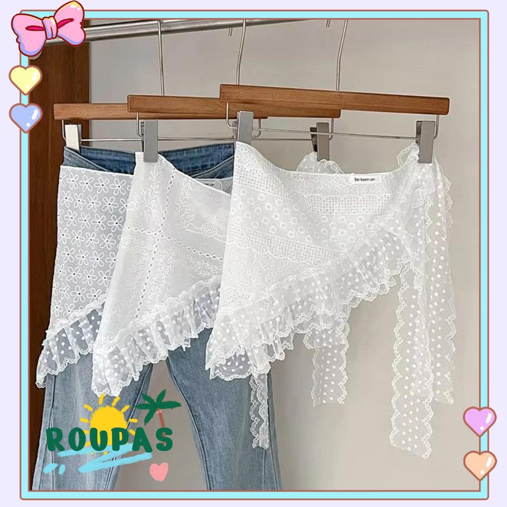 Saia De Gaze Em Camadas De Renda ROUPAS , Aberta Leve E Picante Para Meninas , Calças Combinando