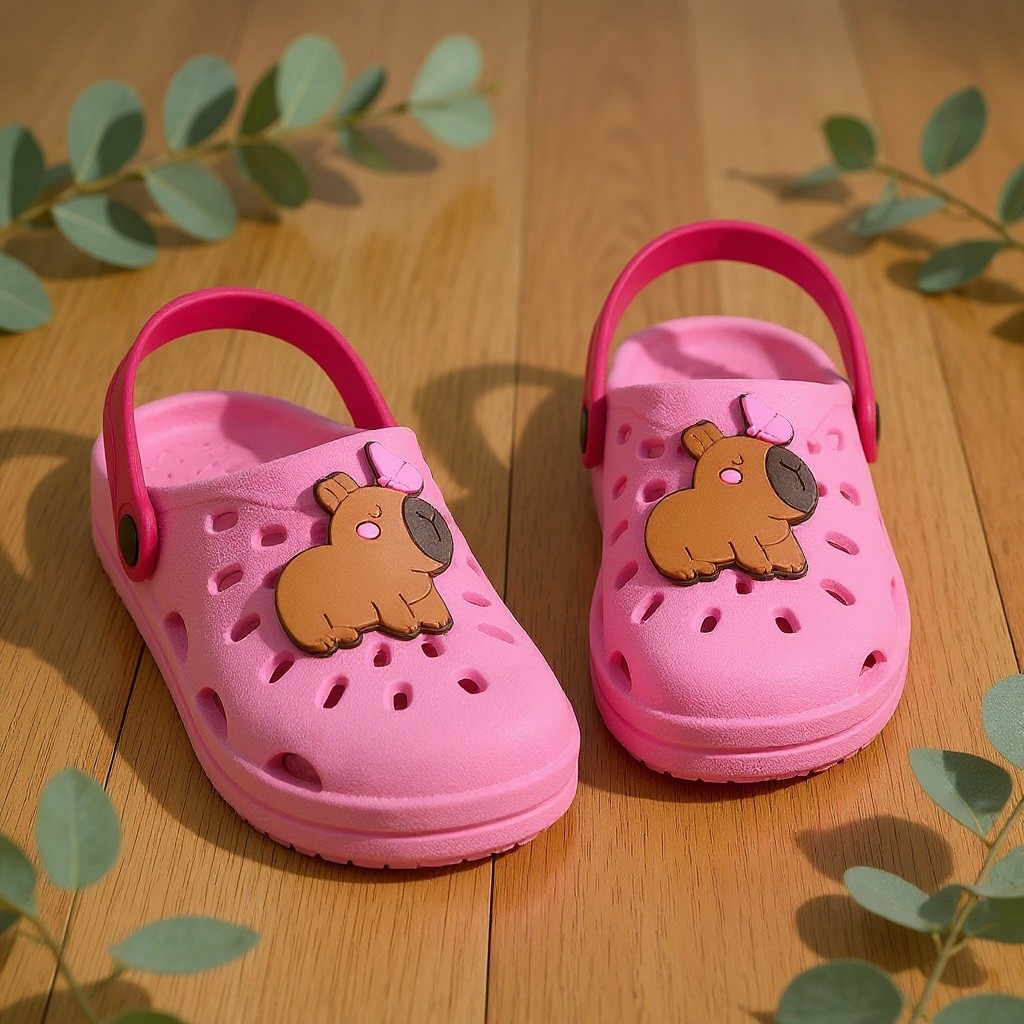 Babuche Infantil Capivara Rosa Antiderrapante Macia 27 ao 34 — Mandara Achadinhos