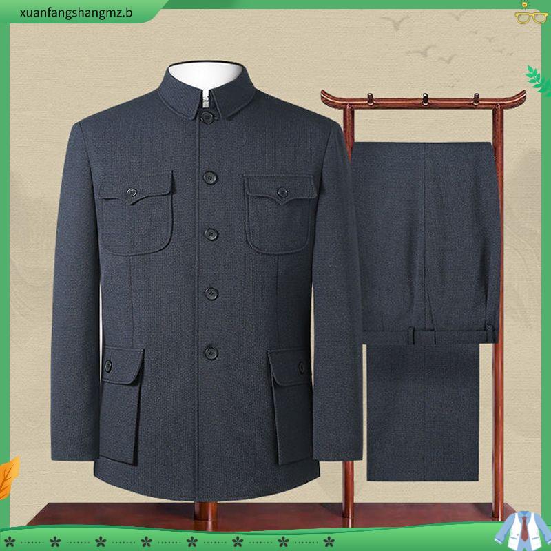 Zhongshan roupas masculinas de meia-idade idosos terno topos jaquetas para idosos roupas étnicas roupas do vovô d