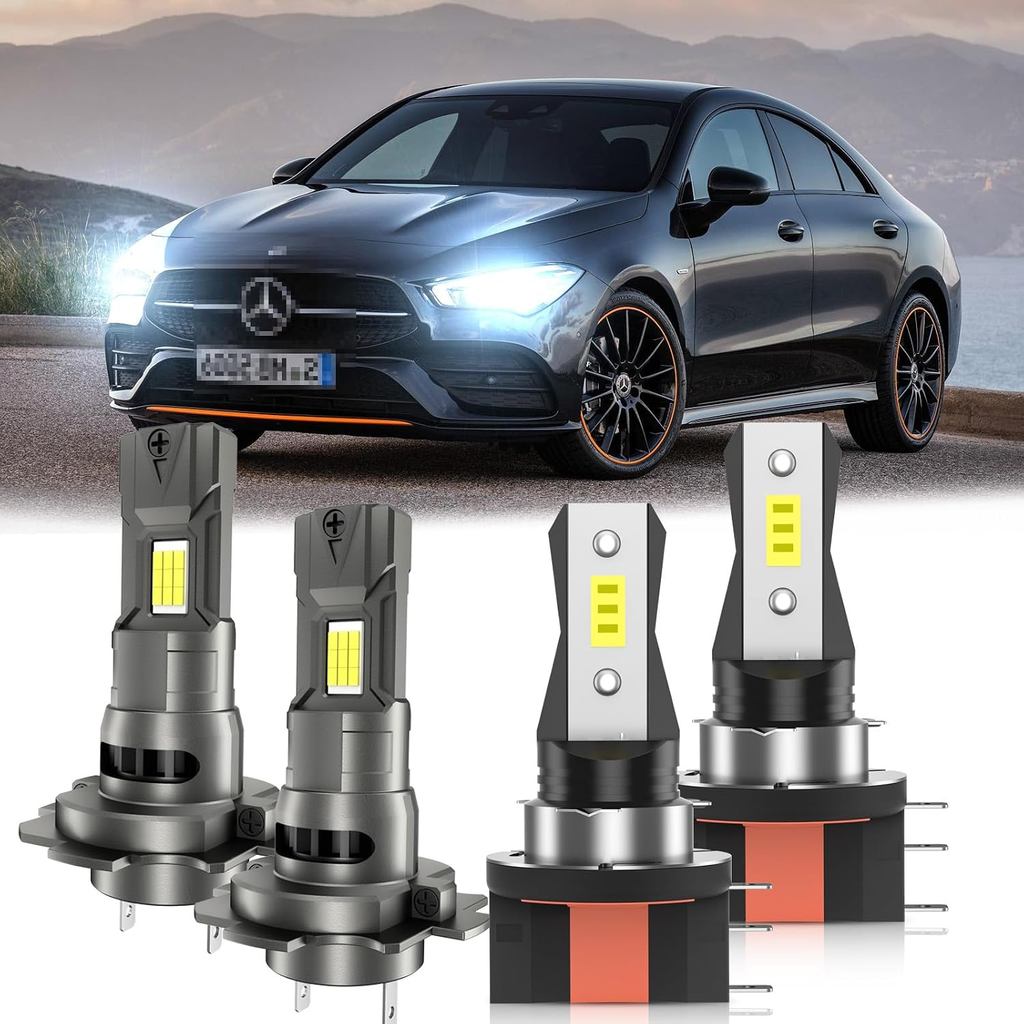 Para Mercedes-Benz CLA250 2017 2018 2019 2020 2021, Conjunto de Lâmpadas, 4 peças de Lâmpadas Brancas Super Brilhantes, 