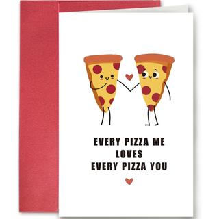 SuperShunhu Cartão de Aniversário com Tema de Pizza para Ele e Ela, Cartão Encantador de Aniversário e Dia dos Namorados