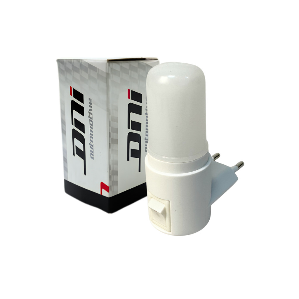 Luz Noturna Cristal Idosos e Corredor Abajur de Tomada Luminária de Tomada LED Bivolt Liga e Desliga Luz Branca DNI6180