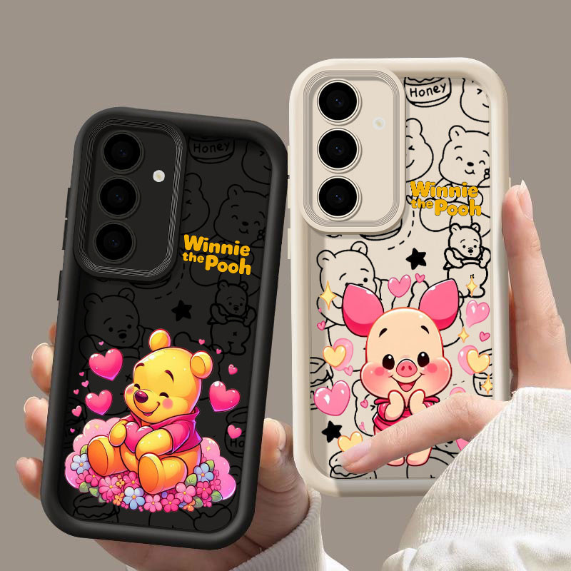 Capa de celular fofa do Winnie the Pooh, adequada para Samsung Galaxy S25 S24 S2