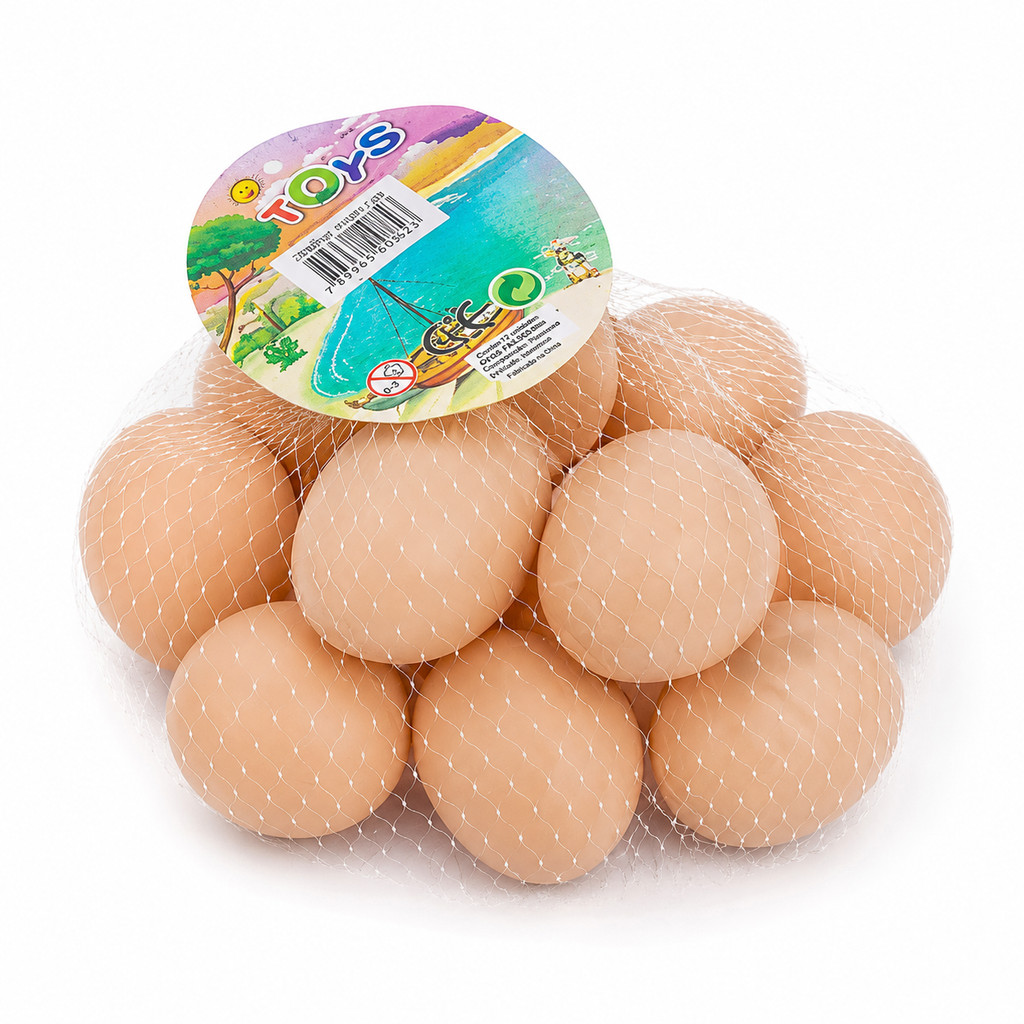 Kit 3/6/12/24/36/48 Ovos Caipira de Plástico Galinha Ovo Falso Indez Galinheiro Brinquedo Colorido
