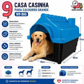 Casinha de Cachorro Grande Porte N8 ou N9 Casa Pet Big Pra Cachorro