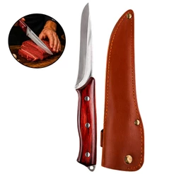 Faca Média 25cm Aço Forjado Profissional Com Bainha Cabo Ergonômico Churrasco Açougue