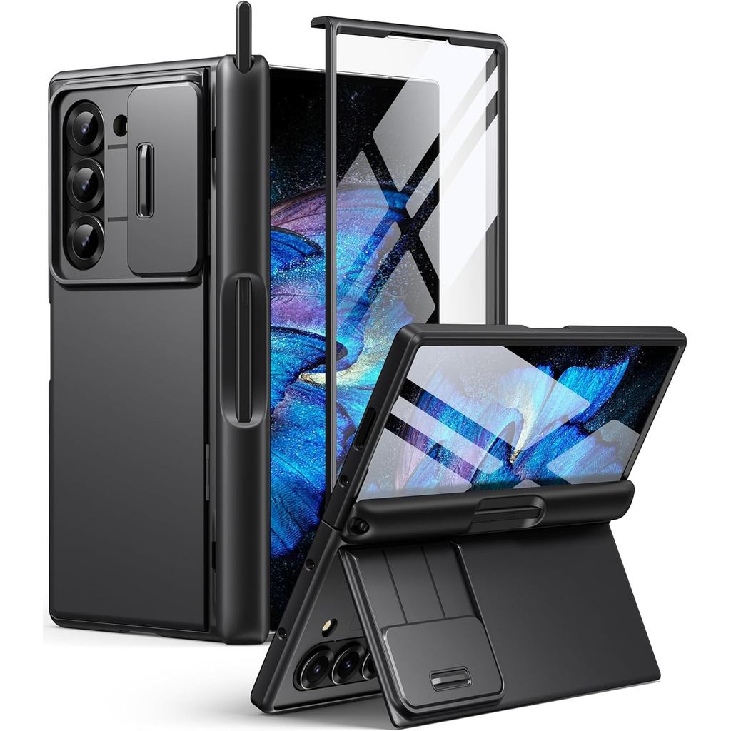 Capa BERFY para Samsung Galaxy Z Fold 5 com Suporte para S Pen, [Protetor de Tel