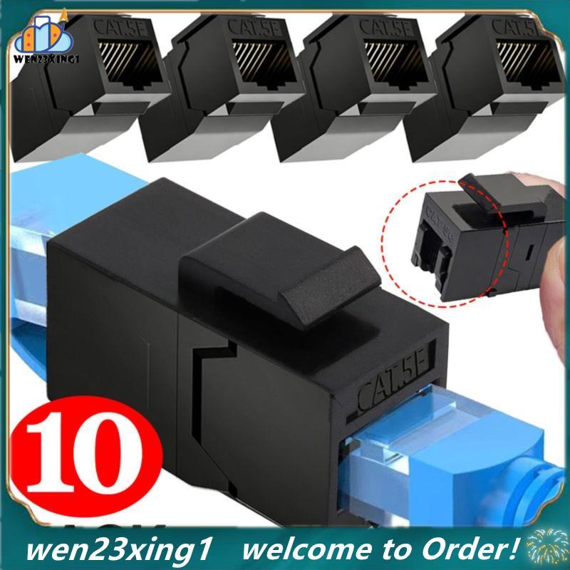 [Wen-Shop] Para Adaptador De Rede Ethernet LAN 10PCS CAT5E RJ45 Conector Acoplador De Expansão Extensor De Cabo