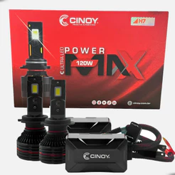 Super LED Cinoy Power Max H7 16000 Lúmens 12V com Reator 120W Alta Iluminação