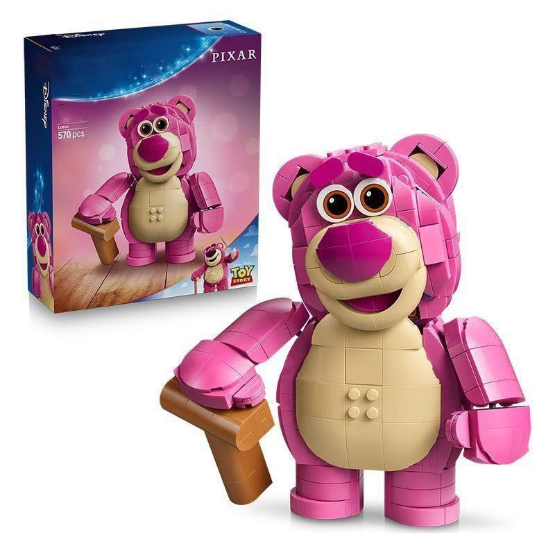 570 pçs morango urso compatível Lego Disney série crianças bloco de construção brinquedos meninos meninas presentes do f
