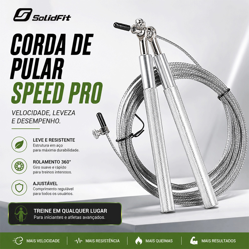 Soloever Corda de Pular de Aço Profissional com Rolamento Speed Crossfit para Musculação e Exercícios Entrega Rápida