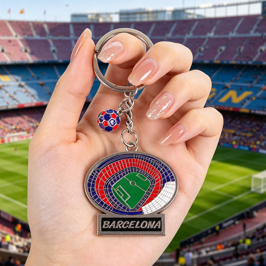 Barcelona Nocamp Court Chaveiro Espanha Fã de Futebol Pingente Europeu Viagem Comemorativo Pequeno Presente