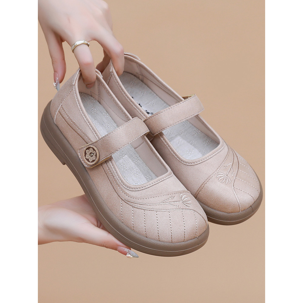 Sapatos de pano antigos de pequim sapatos femininos primavera outono sapatos casuais femininos confortáveis planos respi