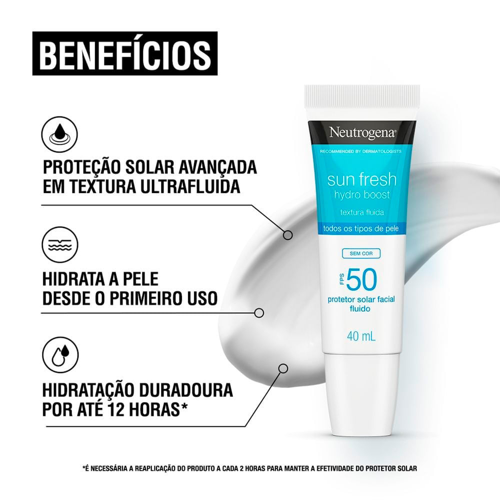 Protetor Solar Neutrogena Sun Fresh Hydro Boost FPS 50 Sem Cor 40ml · foto 2