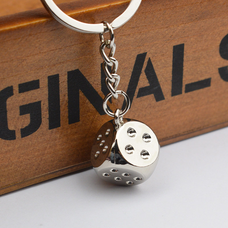 Chaveiro de dados de Metal pingente criativo chaveiro pingente abertura promoção presente lembrança